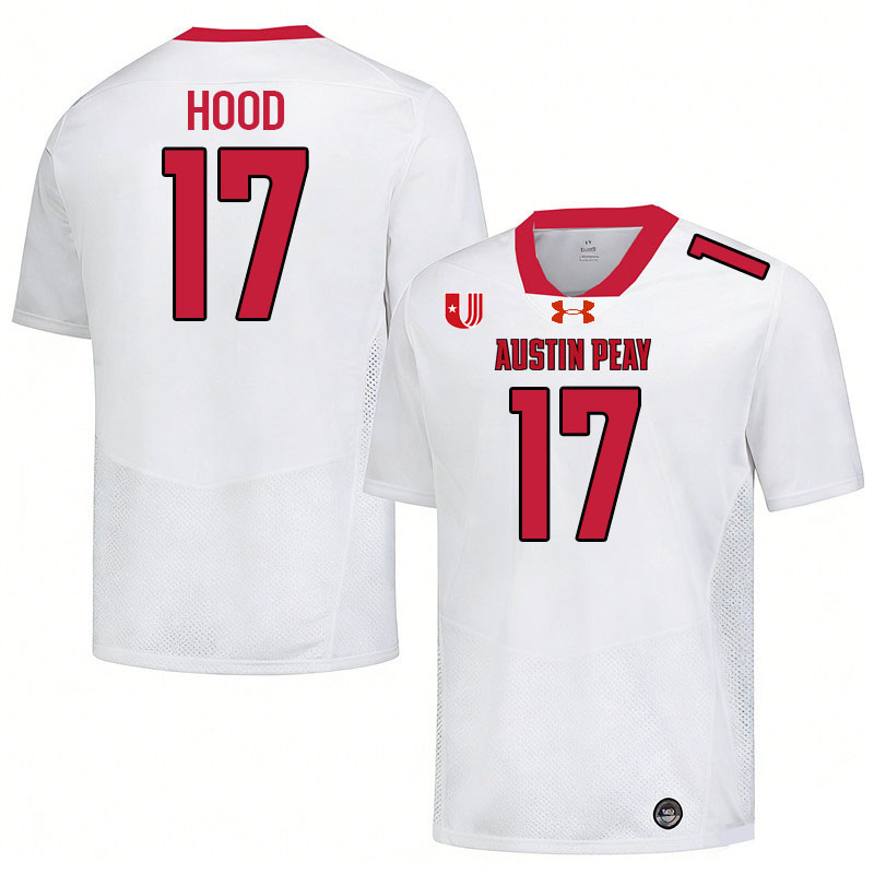 Austin Peay Governors #17 Davion Hood College Football Jerseys,Uniforms Stitched-White